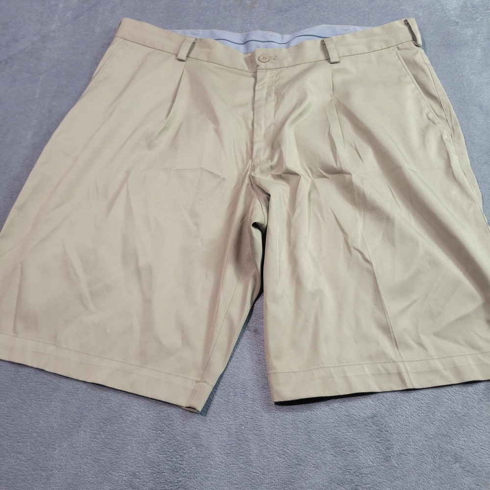 Nike Golf Shorts Mens 36 Khaki Tour Performance Dri-FIT Pleated Front Active Tan
